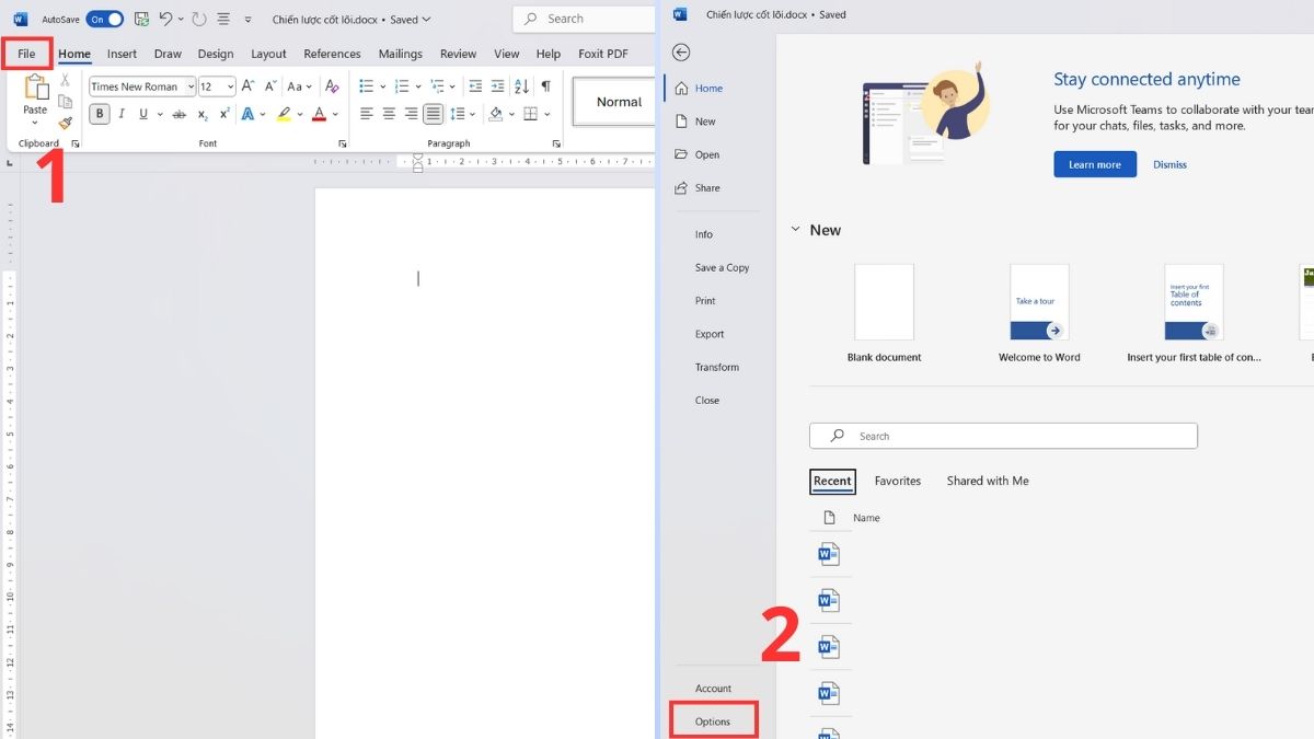 Cách bật thước dọc trong Word bước 1