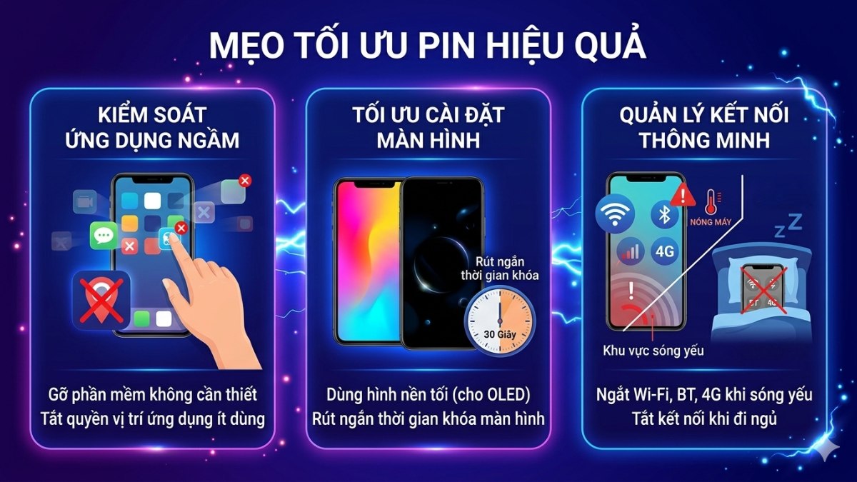 Các mẹo tối ưu pin hiệu quả hơn Battery Saver là gì