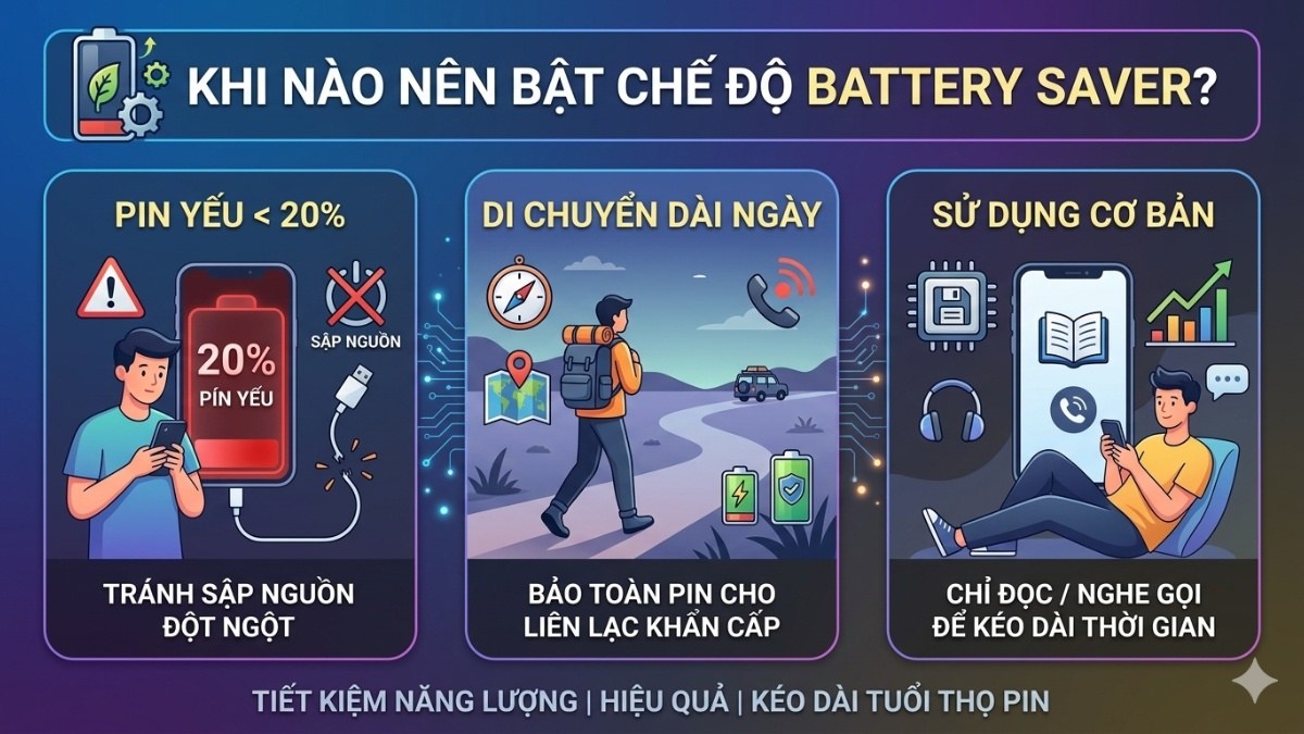 Khi nào nên bật chế độ Battery Saver là gì?