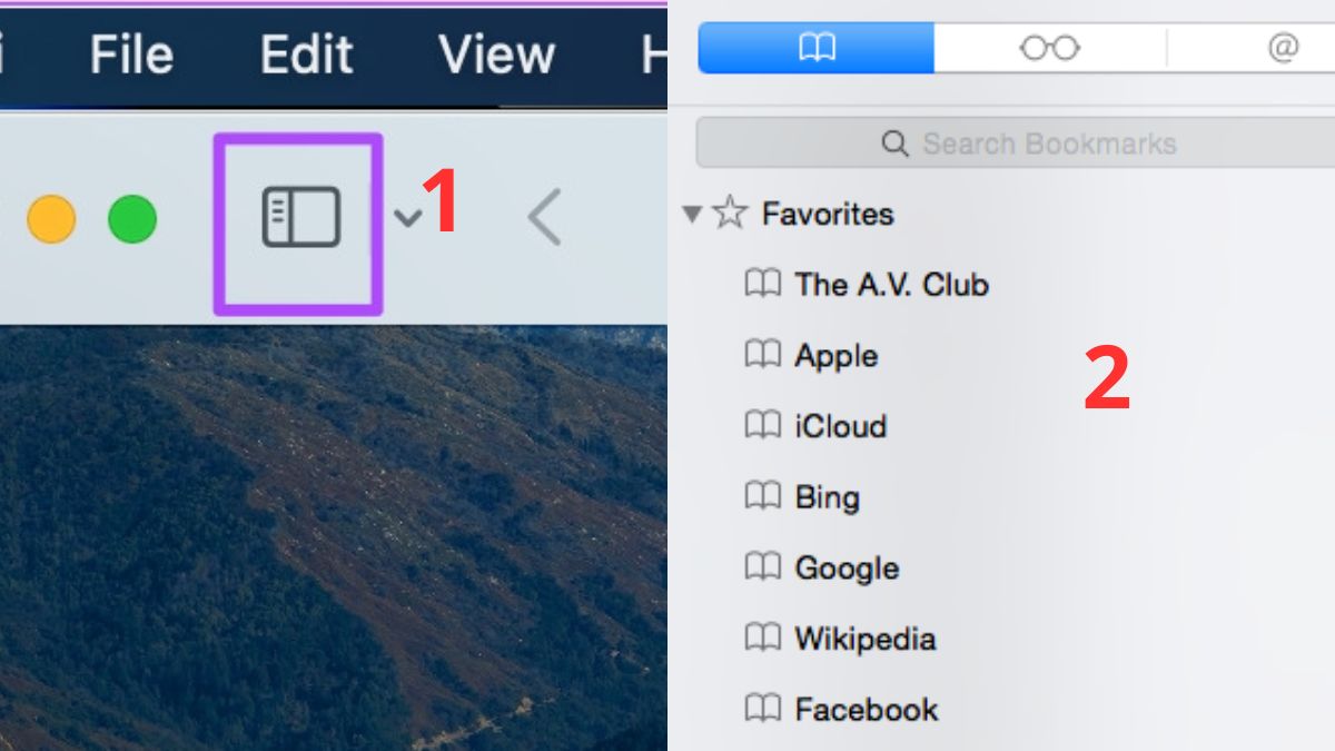 Cách mở Bookmark trên Safari