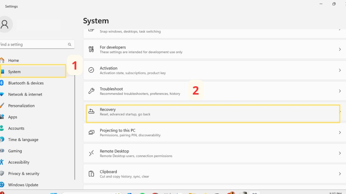 Cách cài lại Win không mất dữ liệu bước 1