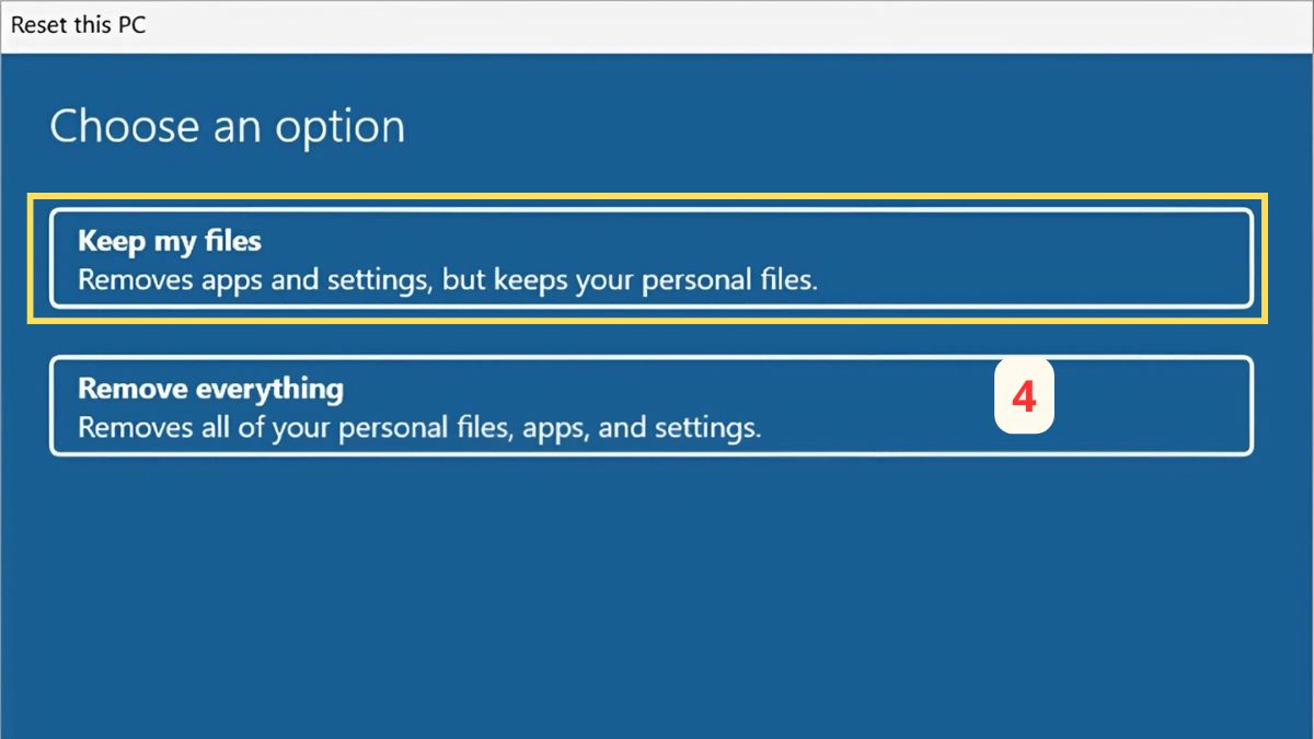 Cách cài lại Win không mất dữ liệu bước 3