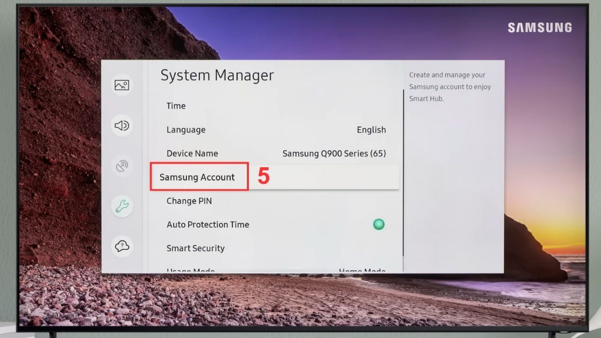Cách đăng nhập tài khoản Samsung trên tivi tại tài khoản bước 3