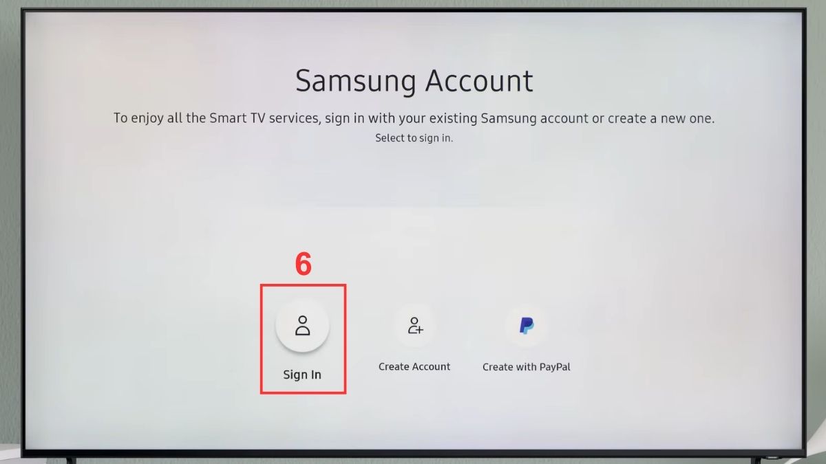Cách đăng nhập tài khoản Samsung trên tivi tại tài khoản bước 4
