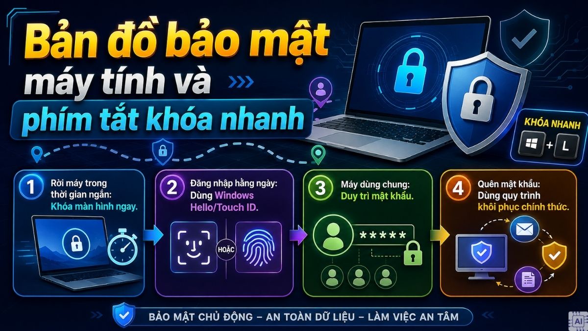 Bản đồ bảo mật máy tính và phím tắt khóa nhanh