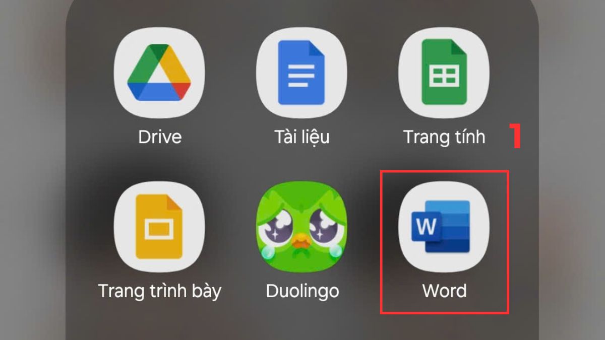 Cách đổi tên file Word trên điện thoại bước 1