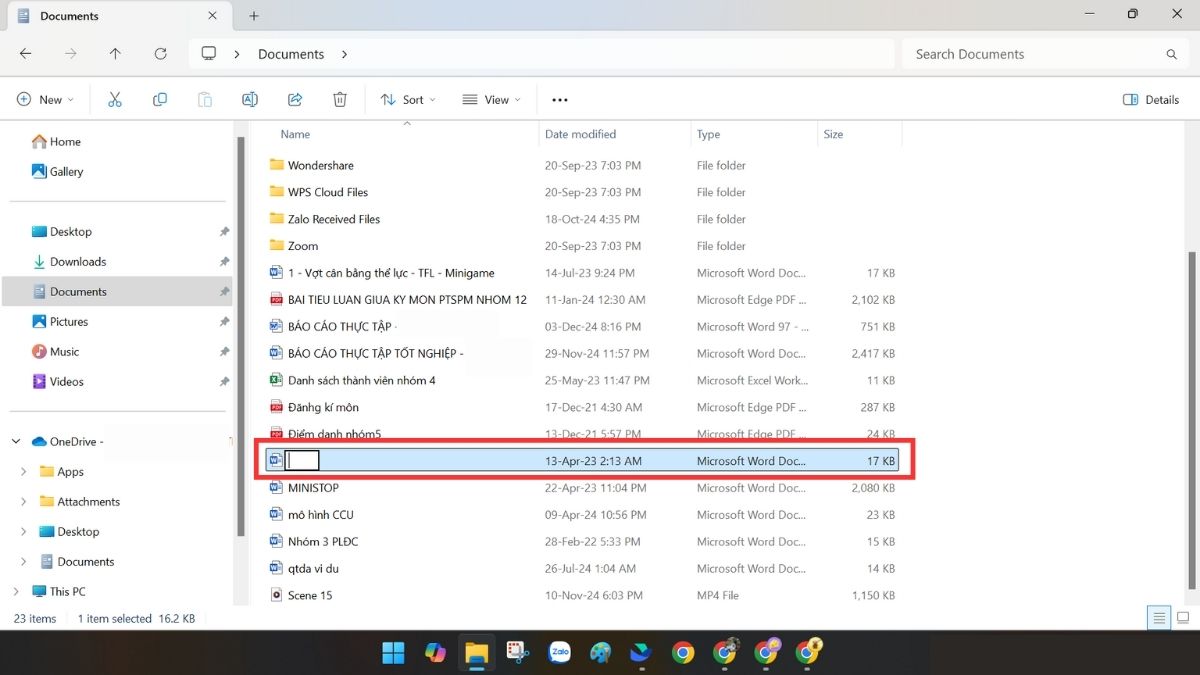 Cách đổi tên file Word trên máy tính Windows khi cửa mở file bước 3