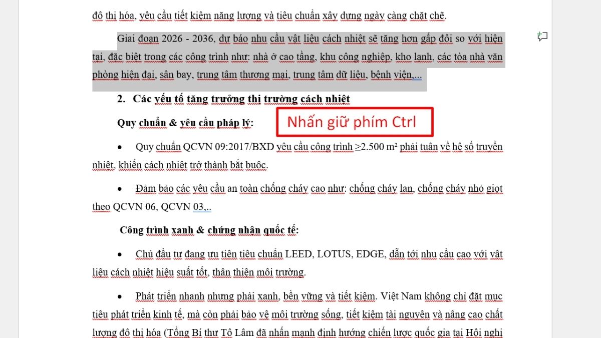 Cách bôi đen ngắt quãng trong Word bước 2