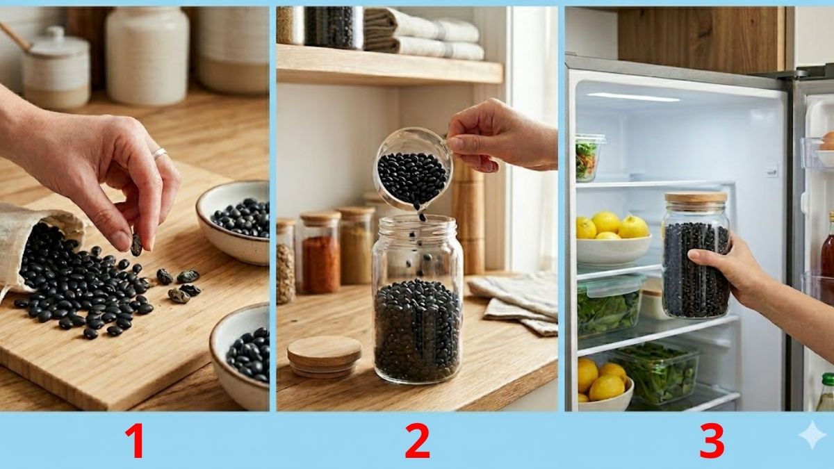 Cách bảo quản đậu đen trong tủ lạnh bằng cách cho vào hủ kín
