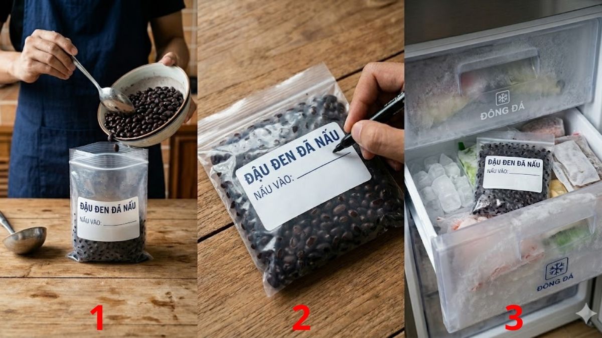 Cách bảo quản đậu đen trong tủ lạnh bằng cách dùng túi zip