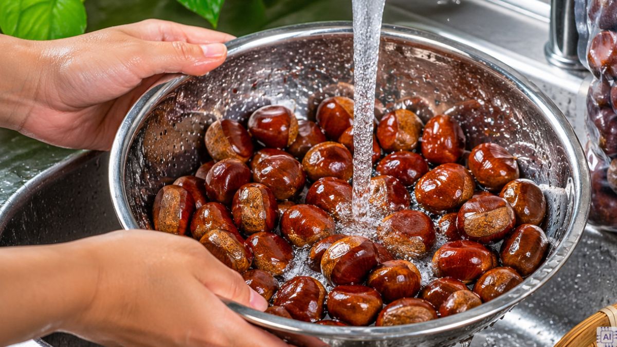 Hướng dẫn sơ chế hạt dẻ trước khi bảo quản bước 2