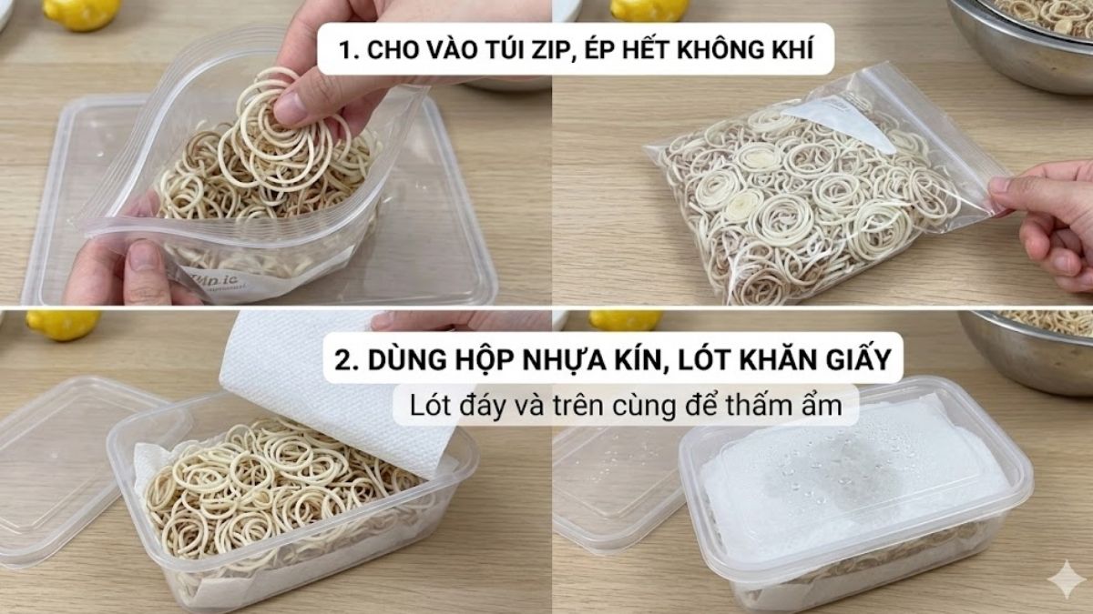  Cách bảo quản hoa chuối đã thái trong tủ lạnh đúng chuẩn bước 3
