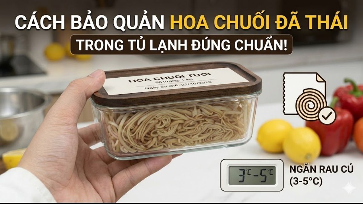 Cách bảo quản hoa chuối đã thái trong tủ lạnh đúng chuẩn 