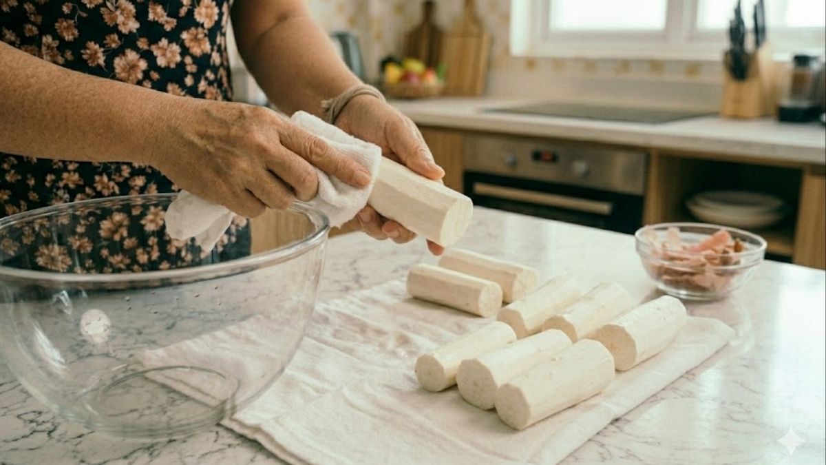 Cách bảo quản khoai mì trong ngăn đông bước 3