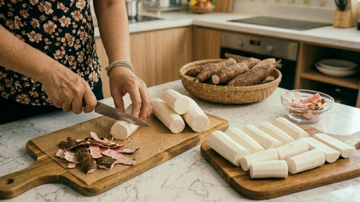 Cách bảo quản khoai mì trong ngăn đông bước 1
