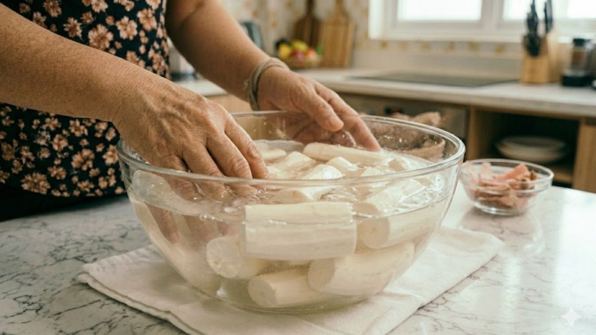 Cách bảo quản khoai mì trong ngăn đông bước 2