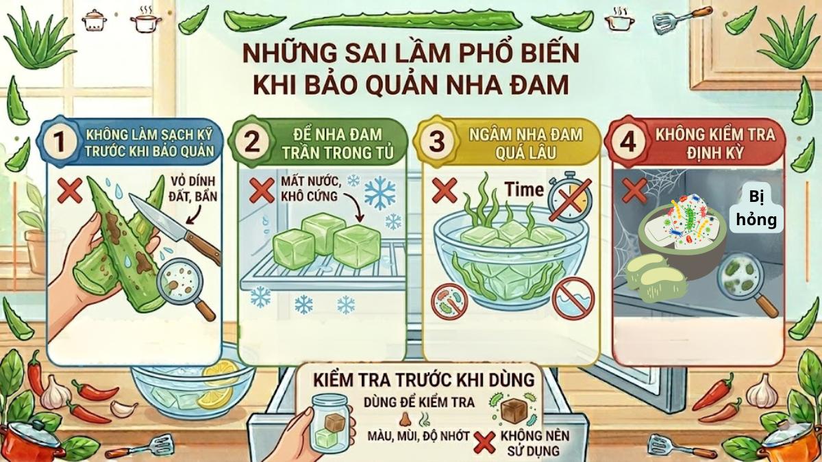 Sai lầm phổ biến khi bảo quản nha đam