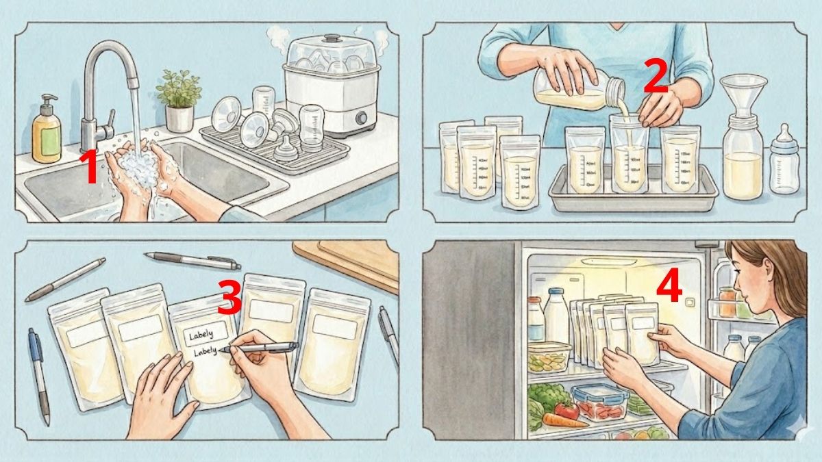 Cách bảo quản sữa mẹ trong tủ lạnh