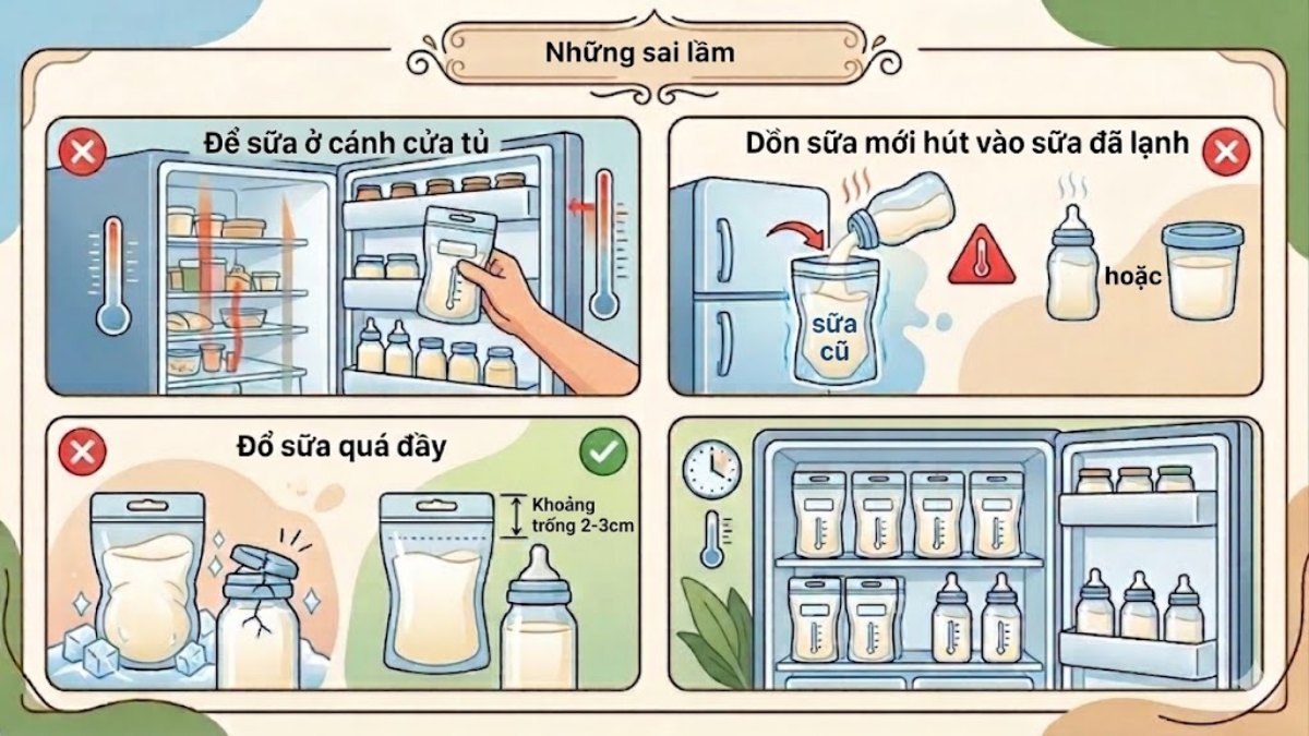 Các lỗi thường gặp khi trữ sữa mẹ