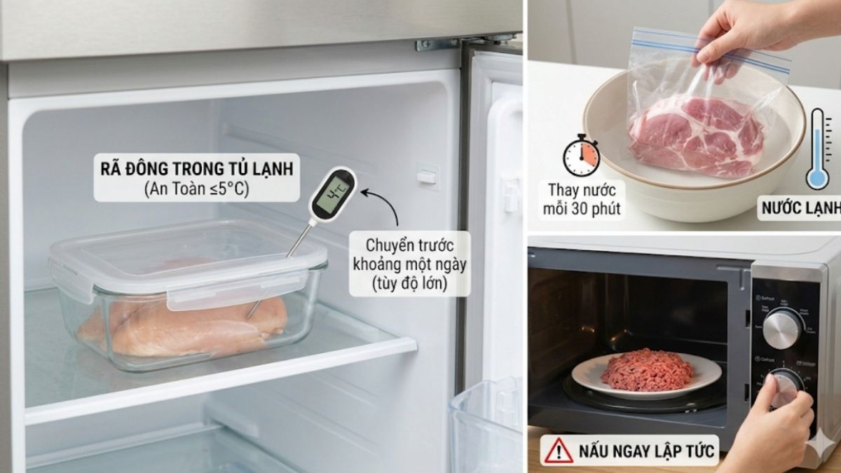 Cách rã đông thịt đúng cách