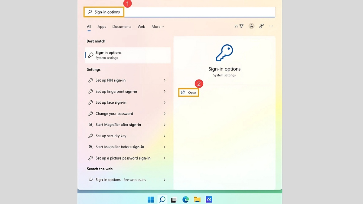 Cách xóa vân tay trên laptop Windows 11 - bước 1
