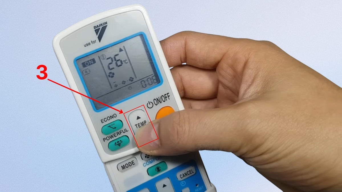Cách sử dụng điều khiển điều hòa Daikin 2 chiều bước 3