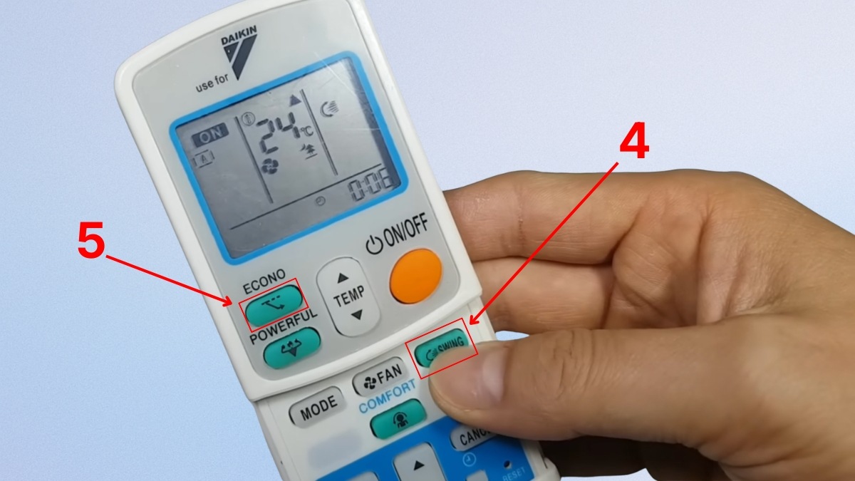 Cách sử dụng điều khiển điều hòa Daikin 2 chiều bước 4