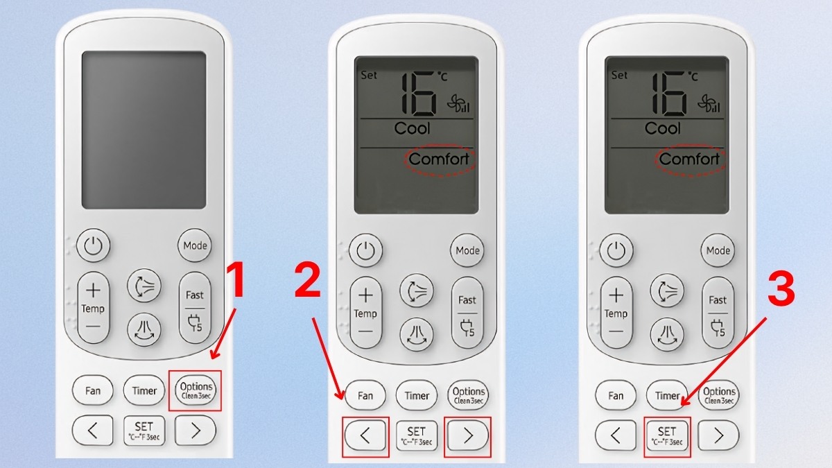 Cách sử dụng chức năng Comfort