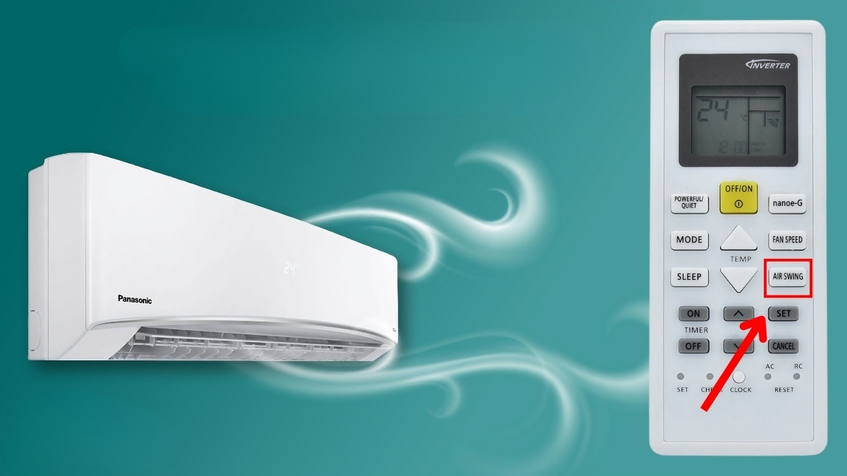 Cách chỉnh máy lạnh bằng điều khiển Panasonic để điều chỉnh hướng gió