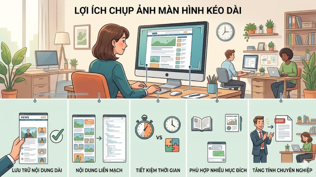lợi ích khi biết cách chụp ảnh màn hình kéo dài trên máy tính
