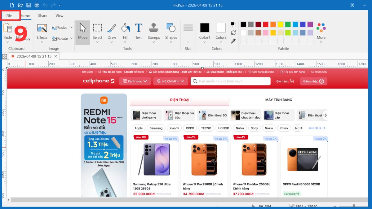 cách chụp ảnh màn hình kéo dài trên máy tính bằng picpick bước 5