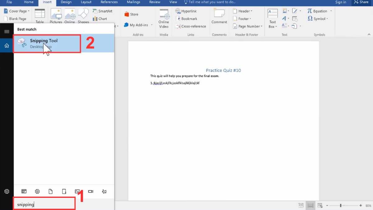 cách chụp màn hình gửi Viber trên máy tính bằng snipping tool bước 1