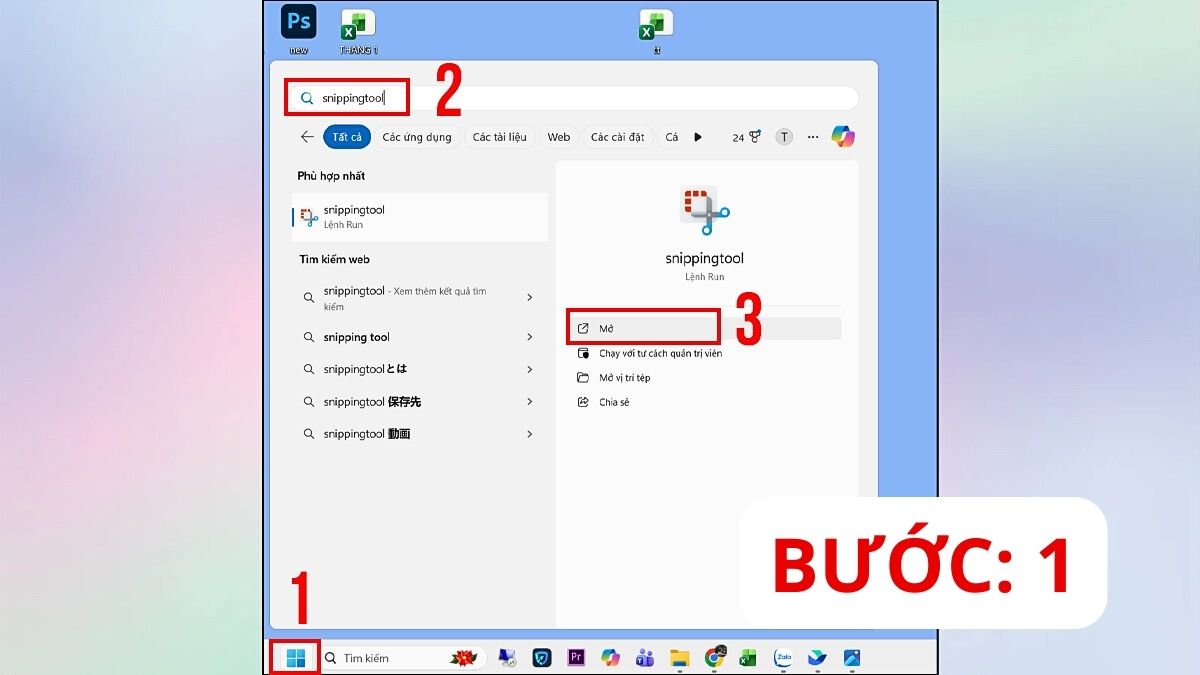 cách chụp màn hình laptop lenovo bằng snipping tool bước 1