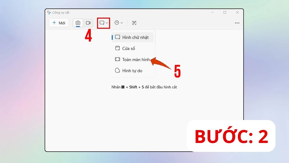 cách chụp màn hình laptop lenovo bằng snipping tool bước 2