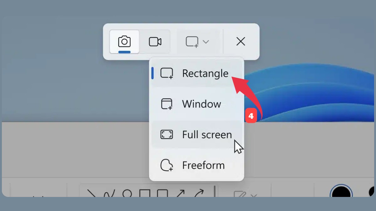 chụp một phần màn hình laptop MSI bằng snipping tool bước 3