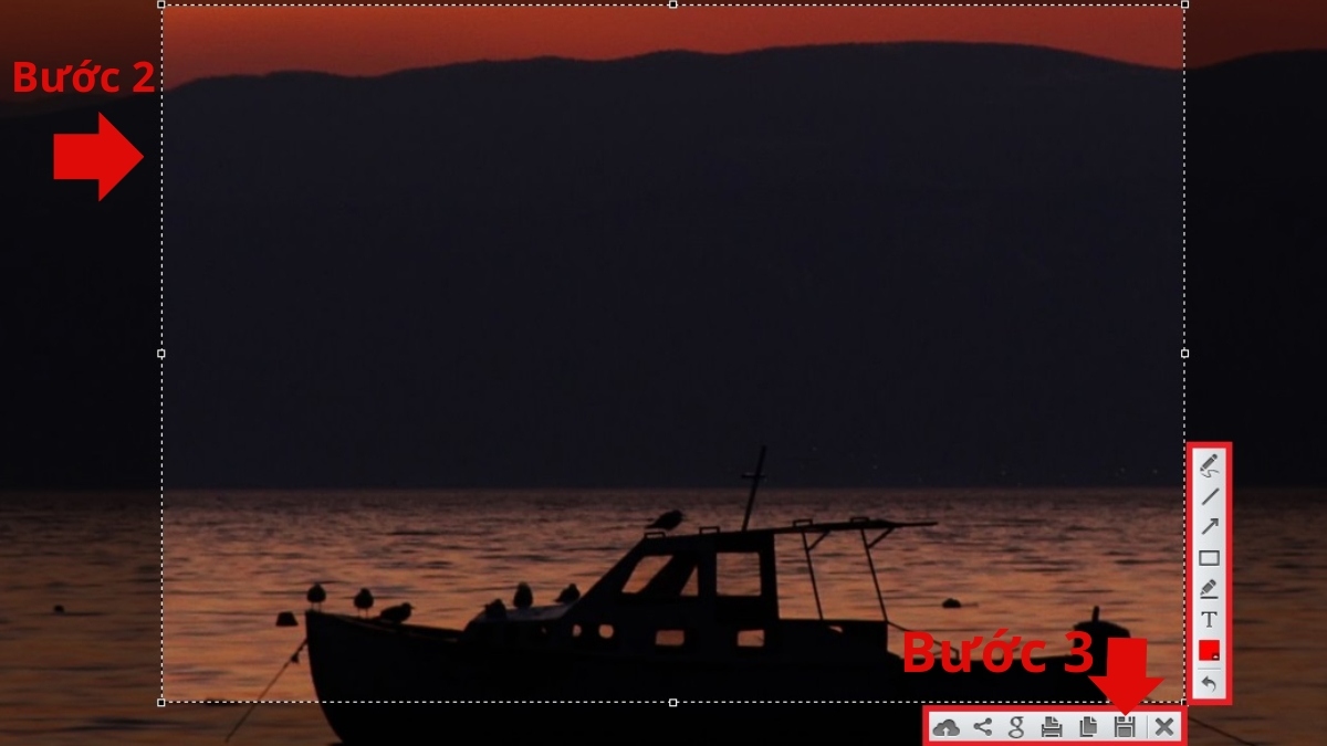 Cách chụp một phần màn hình máy tính Acer bằng lightshot bước 3