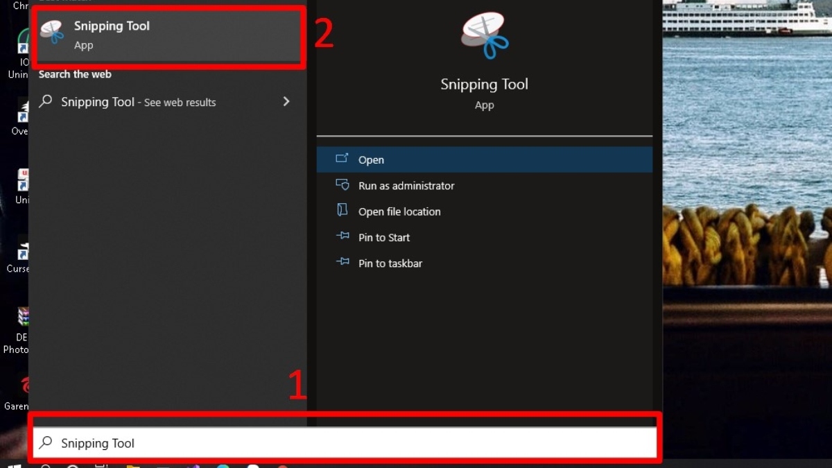 Cách chụp màn hình máy tính Acer bằng snipping tool bước 1