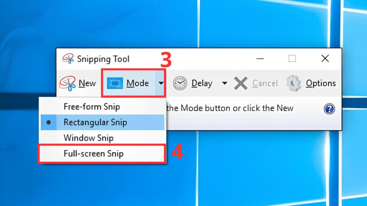 Cách chụp màn hình máy tính Acer bằng snipping tool bước 2