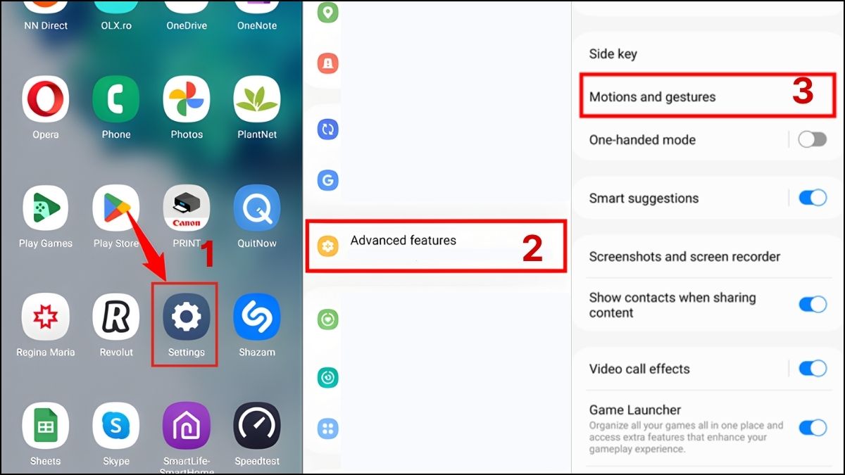 cách chụp màn hình máy tính bảng Samsung bằng tính năng vuốt lòng bàn tay bước 1