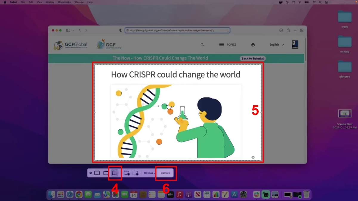 Cách chụp màn hình máy tính bằng chuột trên MacBook bước 3