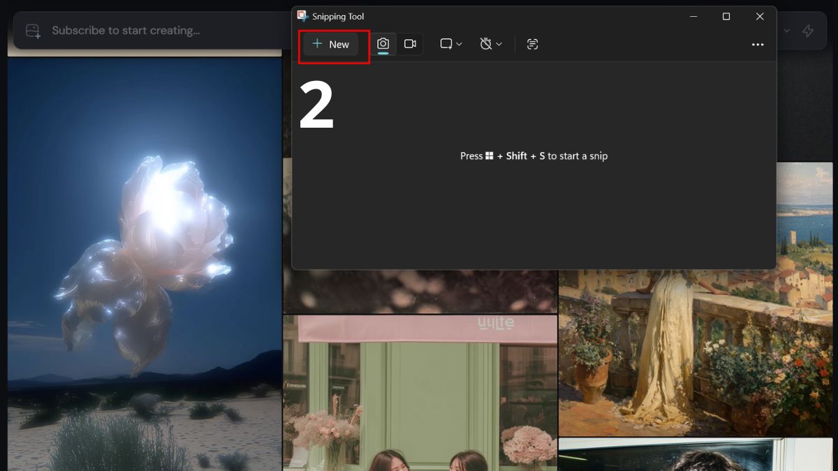 cách chụp màn hình máy tính fujitsu bằng snipping tool bước 2