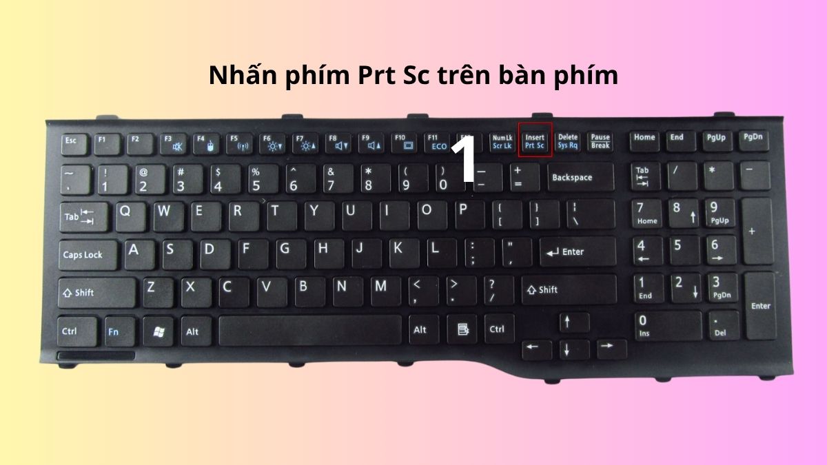 cách chụp màn hình máy tính fujitsu bằng print screen bước 1