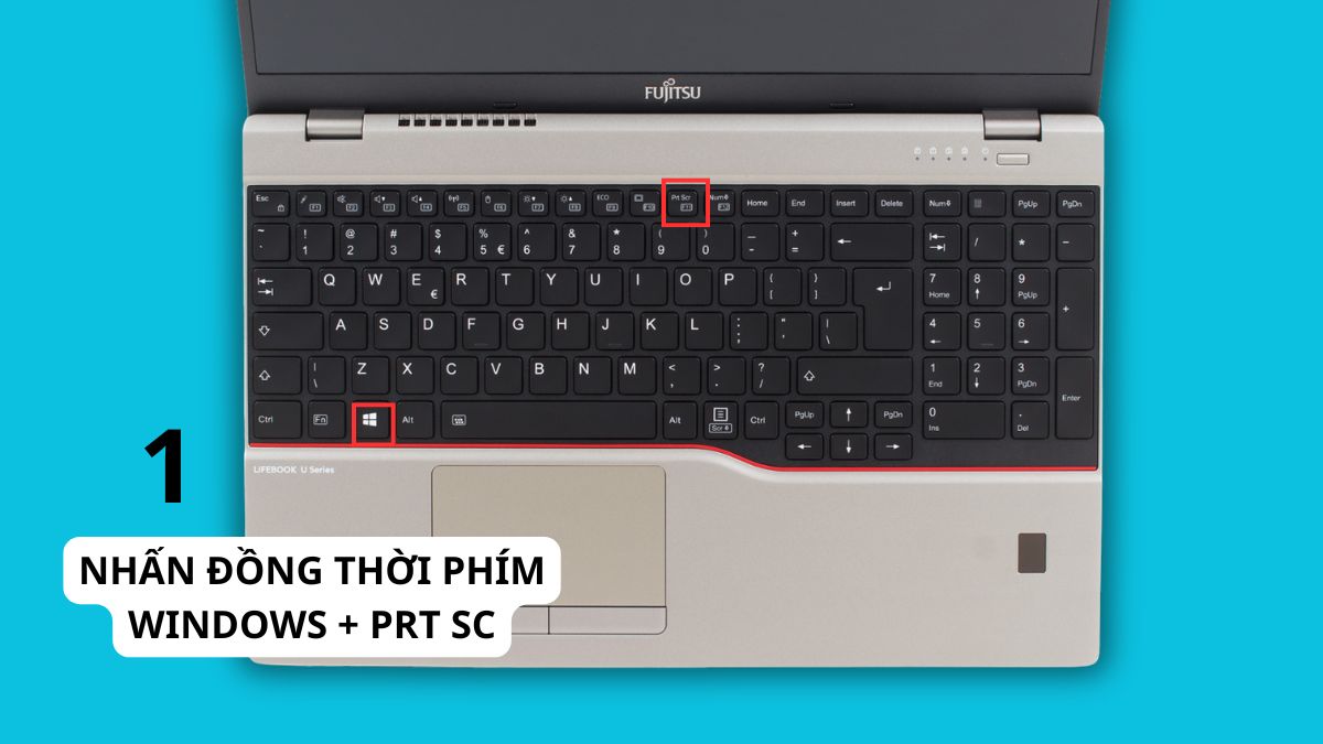 cách chụp màn hình máy tính fujitsu bằng tổ hợp phím bước 1