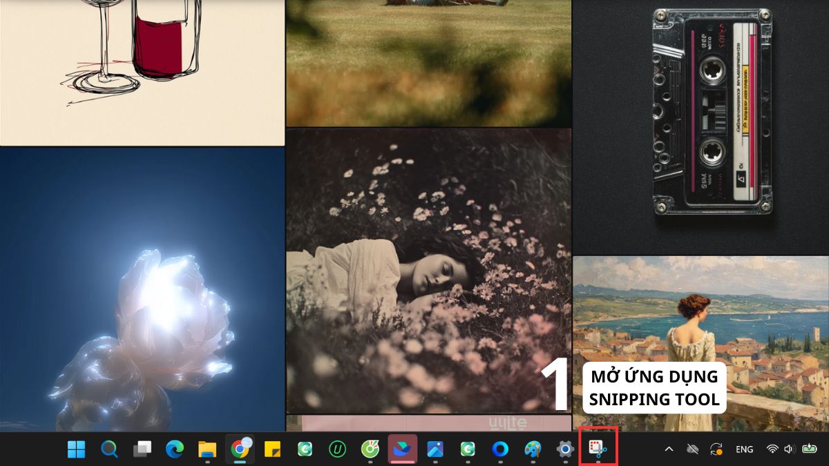 cách chụp màn hình máy tính fujitsu bằng snipping tool bước 1