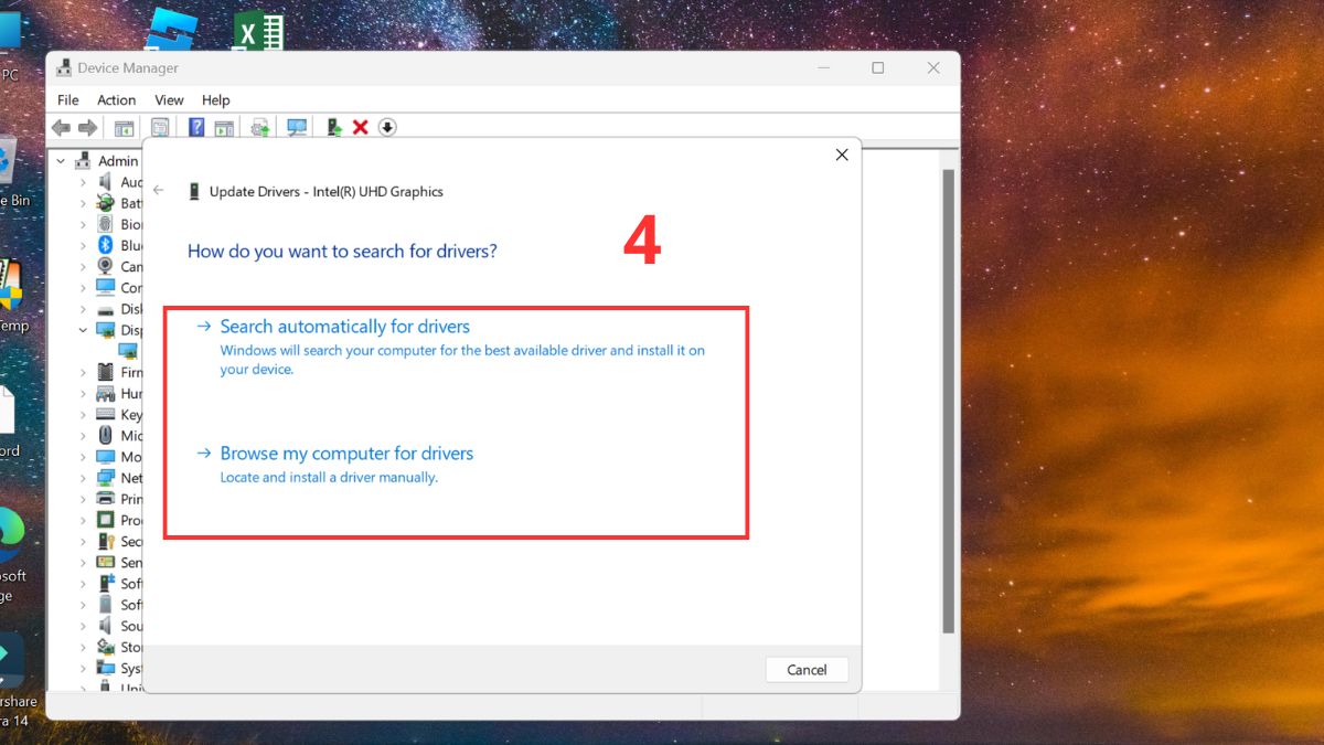 Cách chụp màn hình máy tính không bị sọc bằng cập nhật driver bước 4