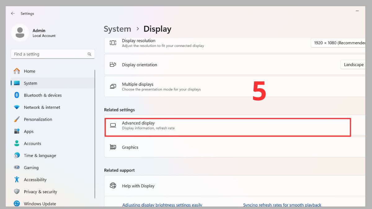 Cách chụp màn hình máy tính không bị sọc bằng chỉnh tần số quét bước 3