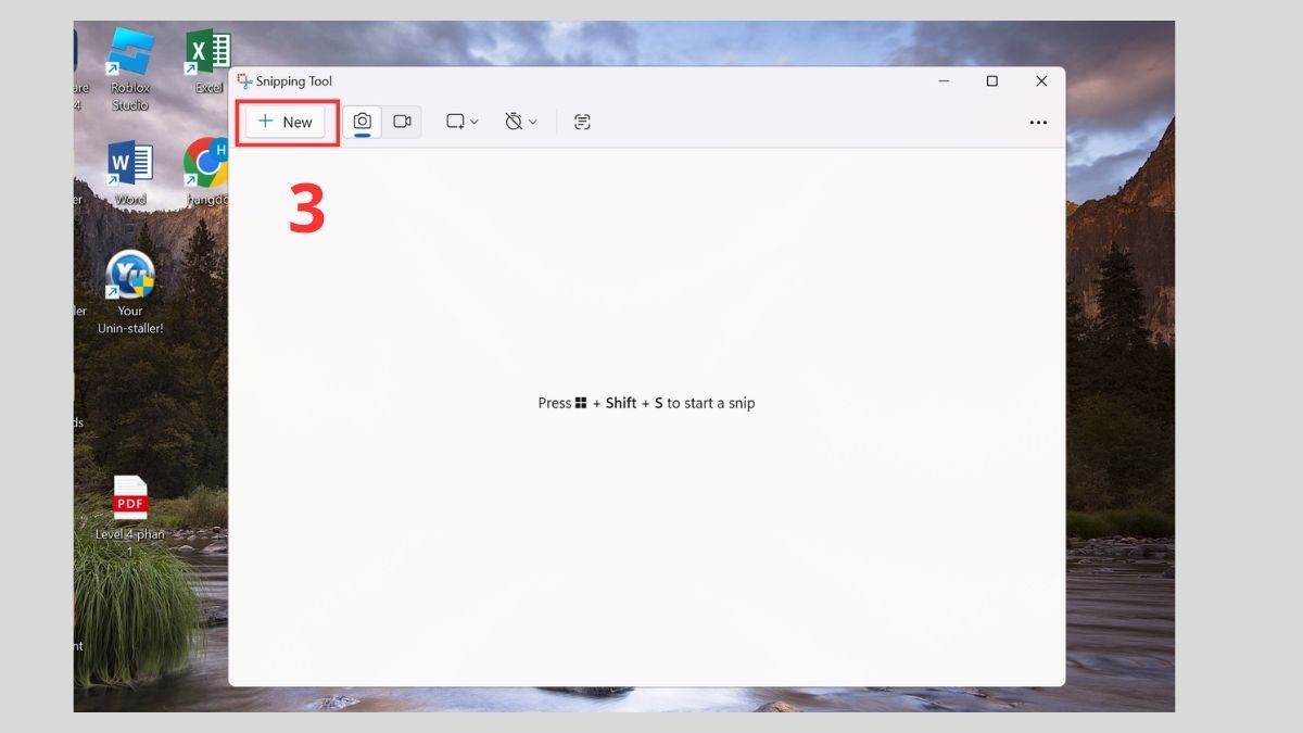cách chụp màn hình máy tính theo vùng bằng snipping tool bước 2