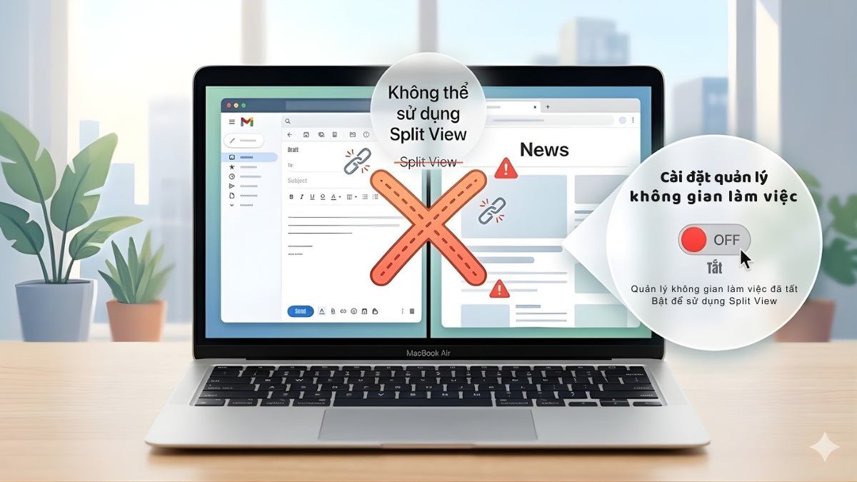 Không thể sử dụng Split View