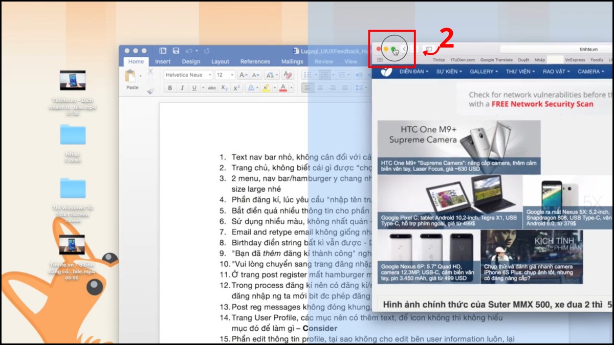 cách chia đôi màn hình máy tính Mac bằng chế độ Split View hệ cũ bước 2
