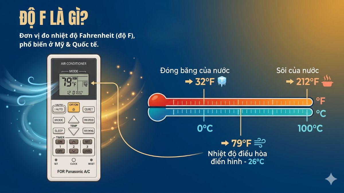 cách chuyển độ f sang độ c điều hòa panasonic - độ f là gì